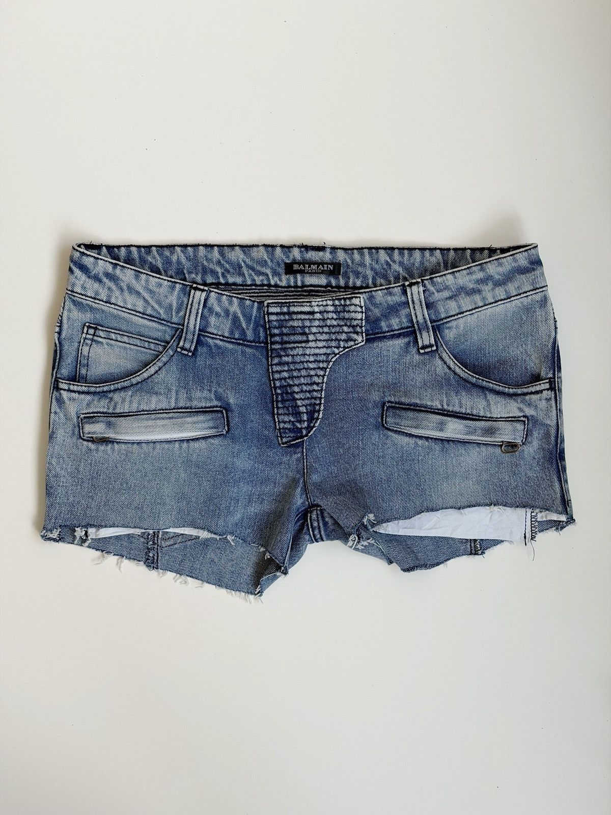 Balmain BALMAIN Decarnin SS 2009 Biker Denim Distressed Shorts jeans Size 28" / US 6 / IT 42 - 2 Thumbnail