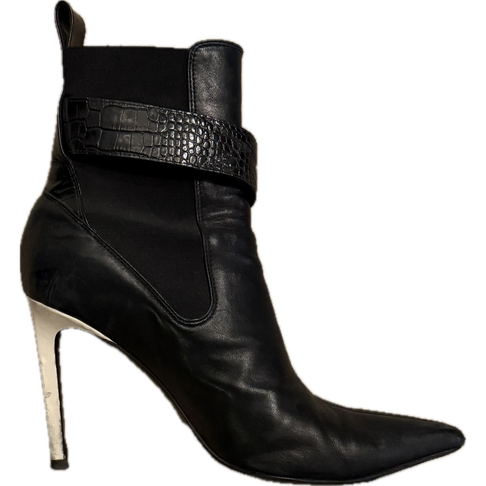 Rag & Bone rag & bone Wren black leather stiletto booties - size 10 Size US 10 / IT 40 - 4 Thumbnail