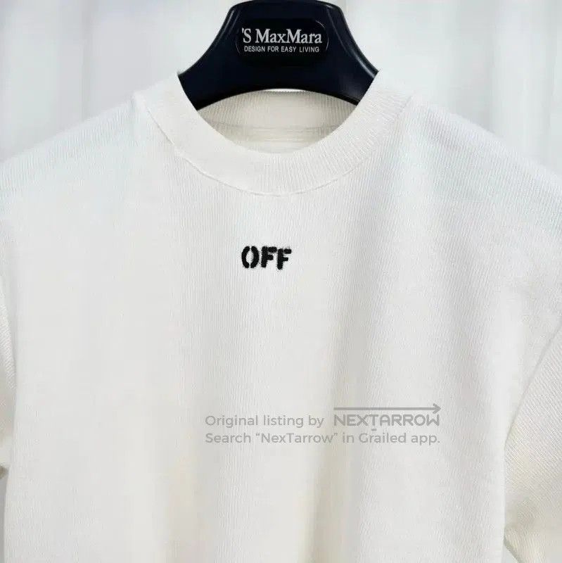 Off-White Off-White White Cotton Printed Cropped T-shirt . Size XXS / US 00 / IT 34 - 3 Thumbnail