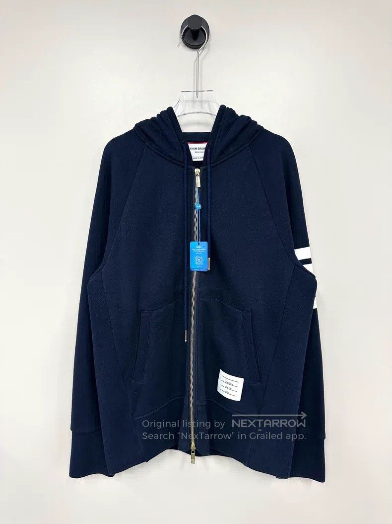 Thom Browne Thom Browne Navy Blue Striped Knit Jacket Size US XL / EU 56 / 4 - 1 Thumbnail