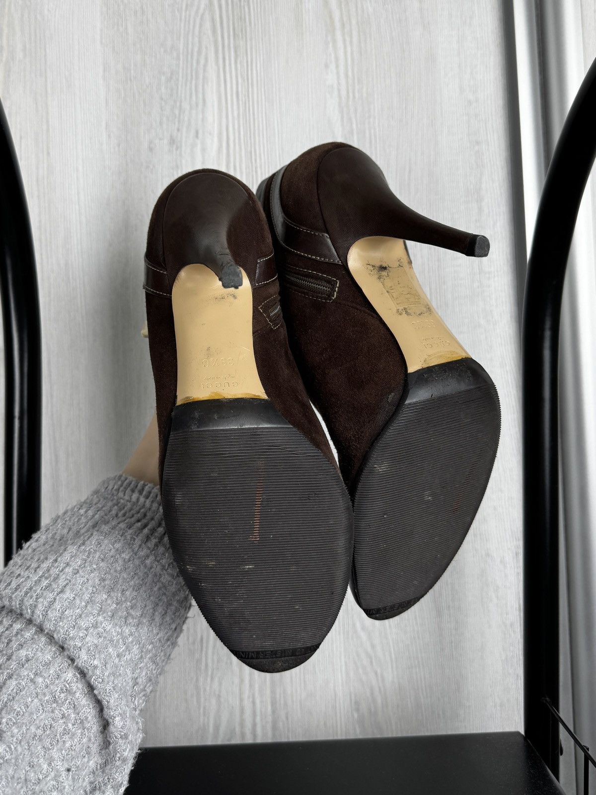 Gucci Gucci Interlocking G Logo Brown Suede Leather Heels Boots Size US 9.5 / IT 39.5 - 14 Thumbnail