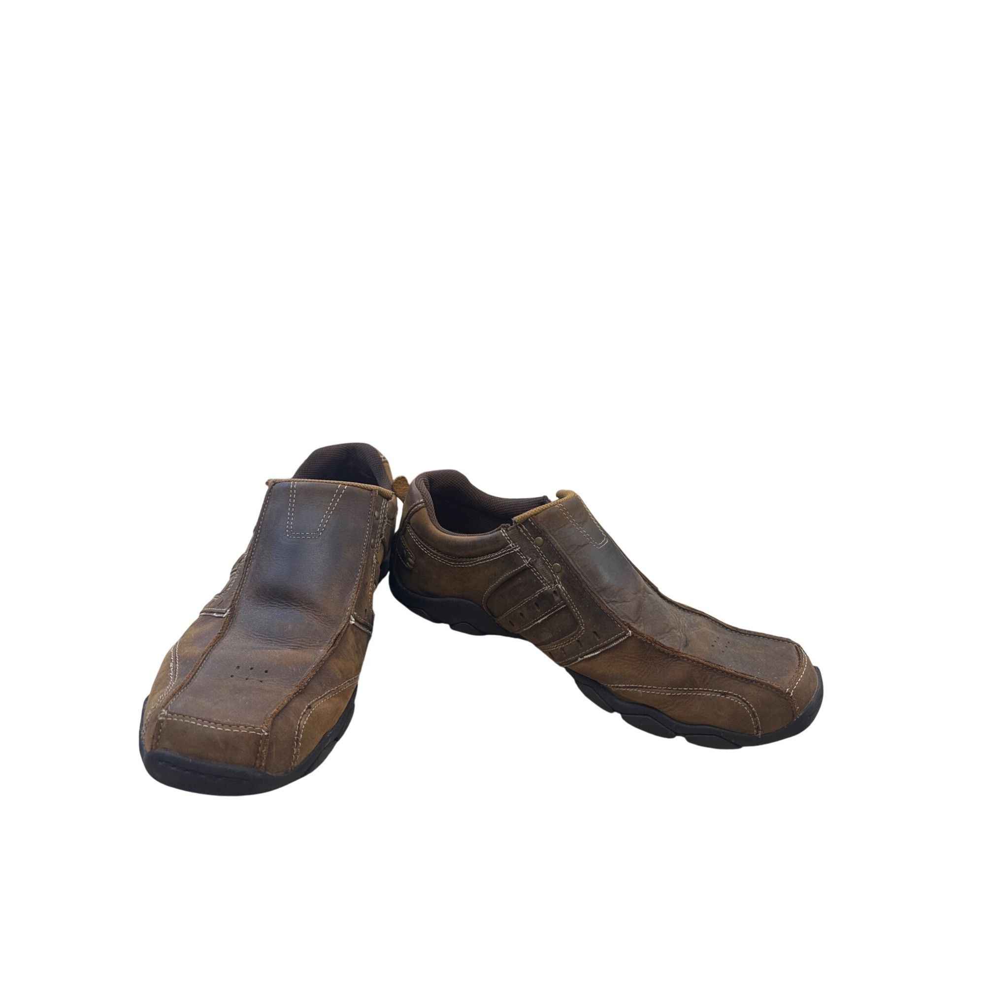 SKECHERS Skechers Mens Brown Leather Slip-On Loafers Size 13 SKU 7445 Size US 13 / EU 46 - 1 Thumbnail