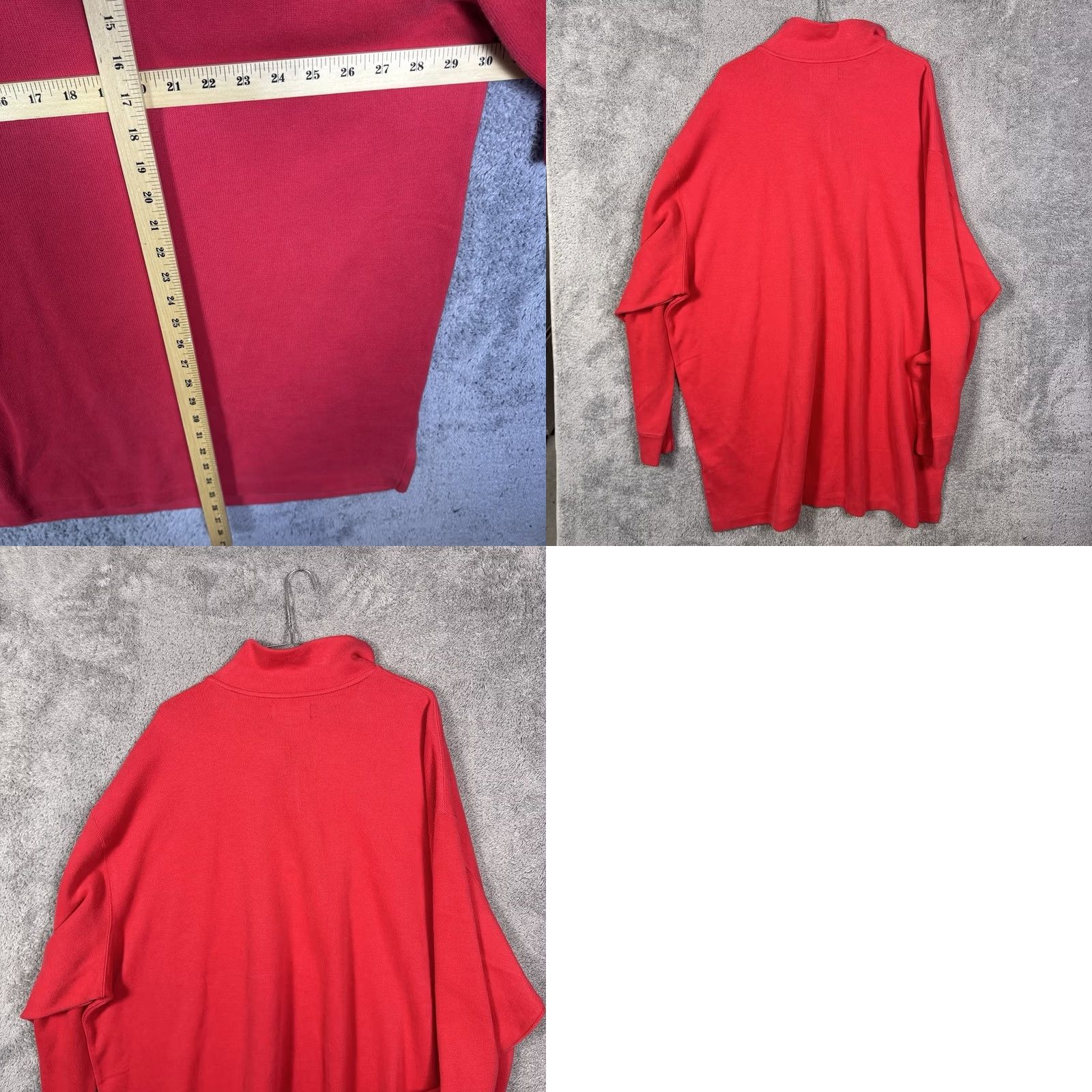 Polo Ralph Lauren DEADSTOCK Polo Ralph Lauren Mens 4X Vintage Sweater Knit Red 1/4 Zip Pullover Cotton Deathstock Size US XXL / EU 58 / 5 - 8 Thumbnail