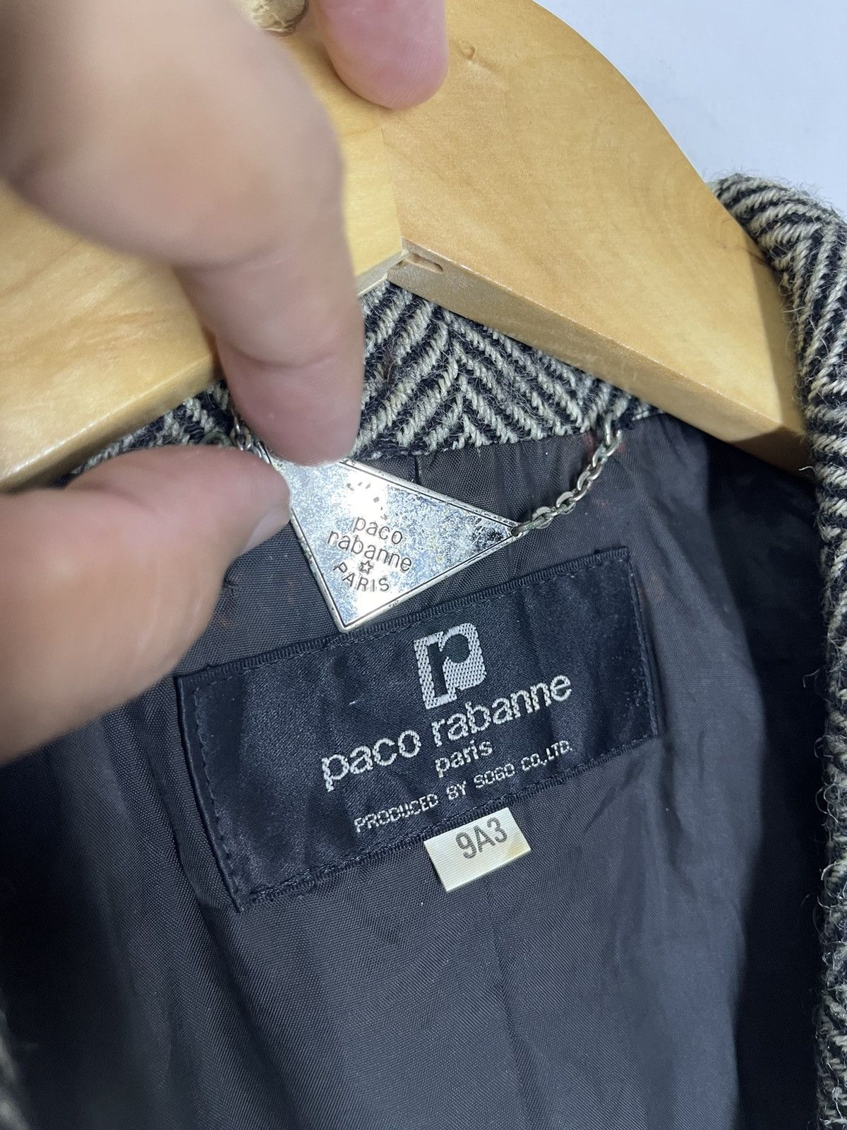 Paco Rabanne × Vintage VINTAGE HOUNDSTOOTH PACO RABANNE WOOL LUXURYWEAR Size M / US 6-8 / IT 42-44 - 4 Thumbnail