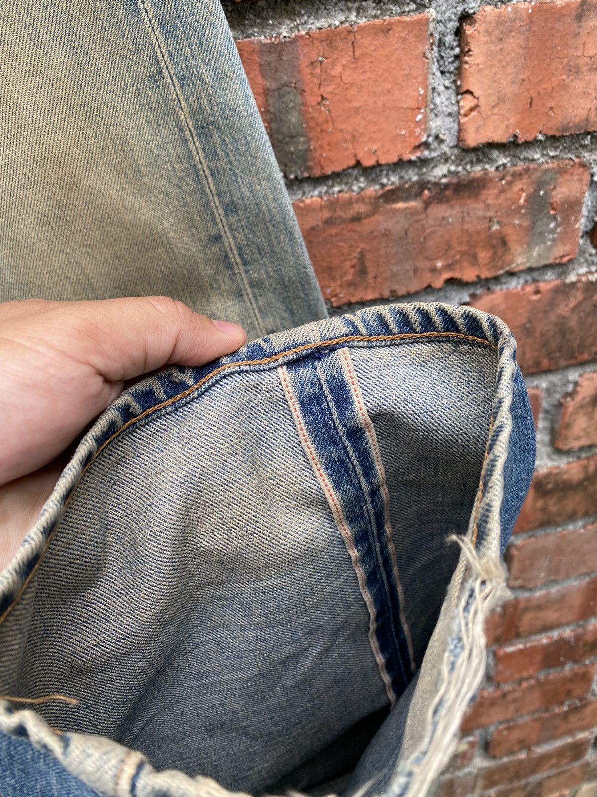 Levi's Vintage Clothing W31x33.5 Vintage levi's 502 redline big E denime Size US 31 - 5 Thumbnail