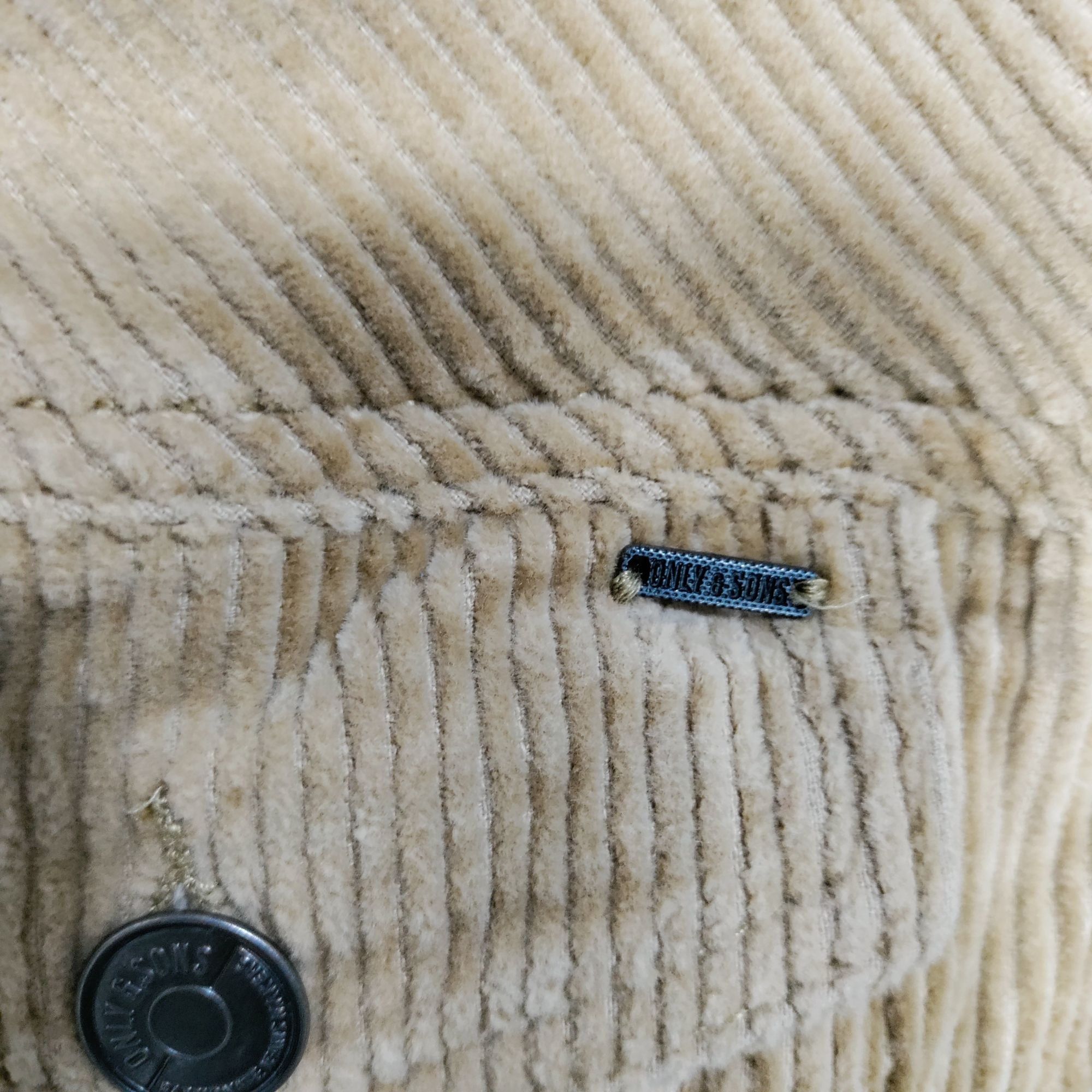 ONLY & SONS Only & Sons Cotton Blend Button-Front Mens S Long Sleeve Cor Size US S / EU 44-46 / 1 - 5 Thumbnail