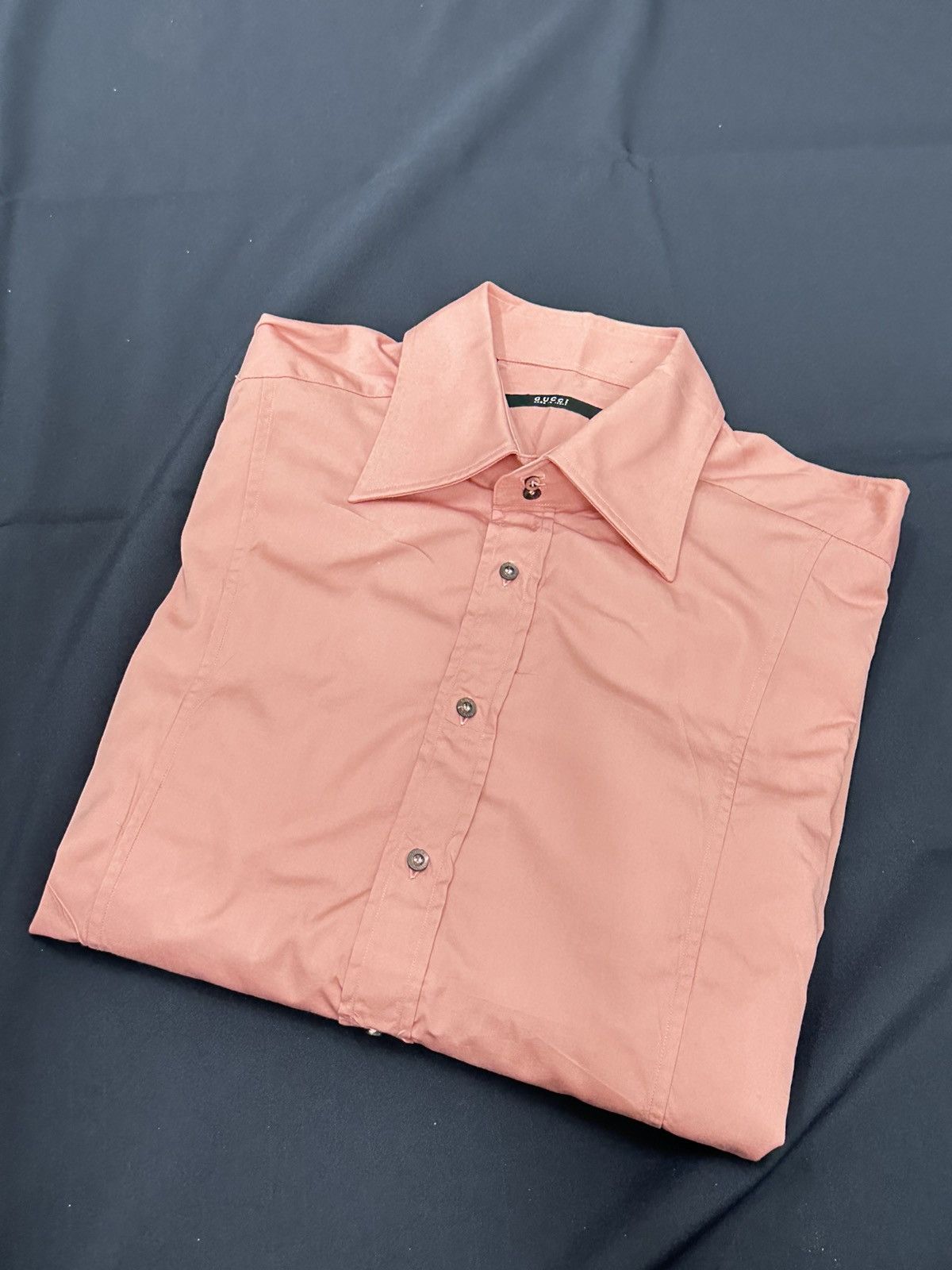 Gucci Gucci Panelled Button Heavy Cotton Up Shirt (Dusky Pink) Size US S / EU 44-46 / 1 - 16 Thumbnail