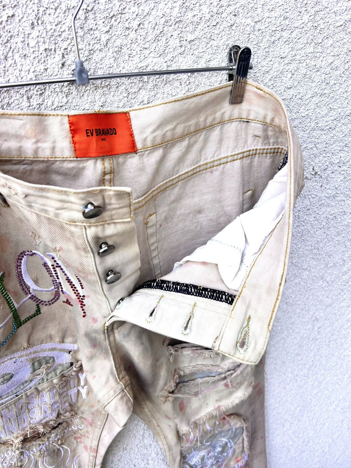 Ev Bravado Ev Bravado Hell On Earth Gemstone Distressed Jeans Size 34 Size US 34 / EU 50 - 4 Thumbnail