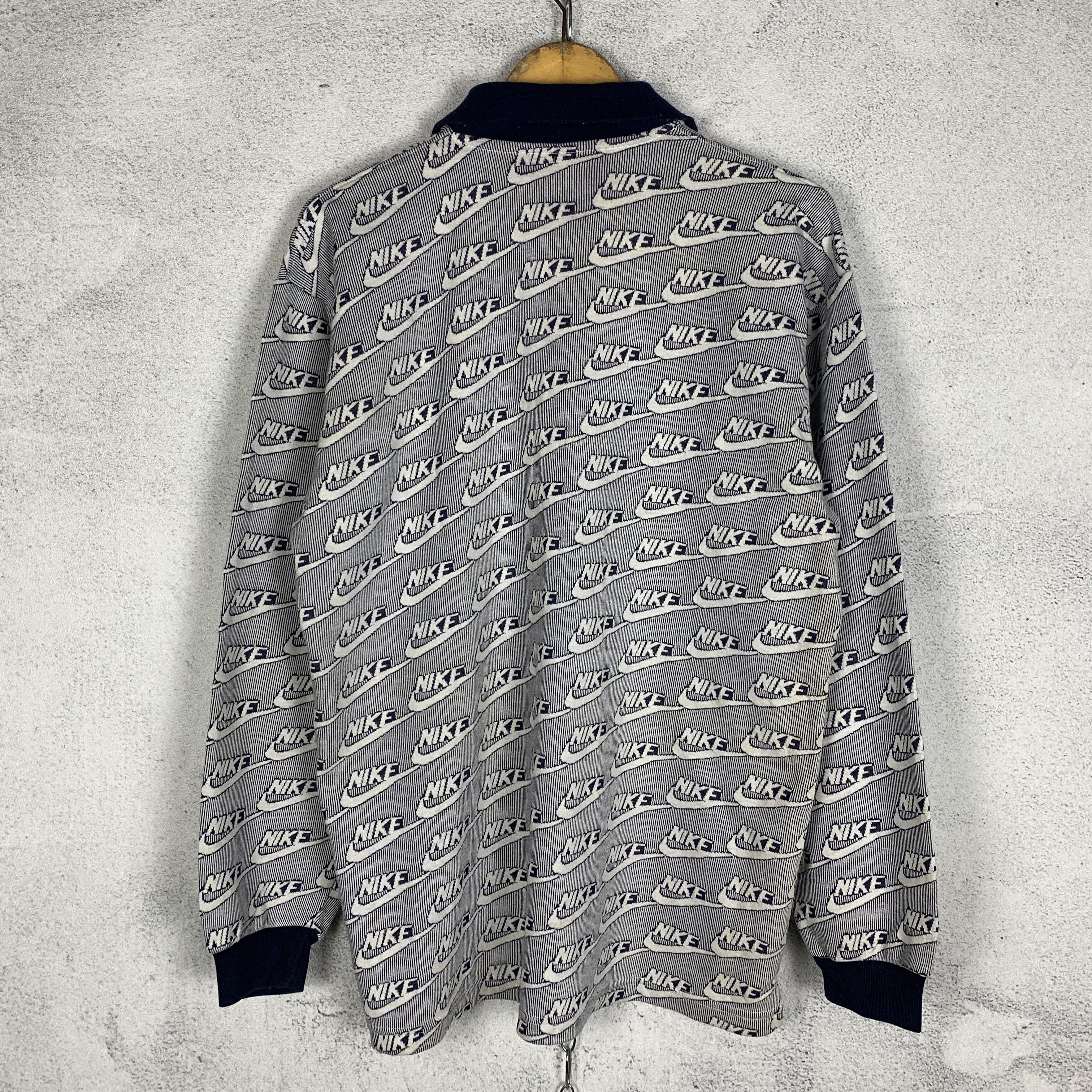 Nike Vintage 90s Nike Swoosh Overprint Longsleeve Tshirt Size US L / EU 52-54 / 3 - 2 Thumbnail