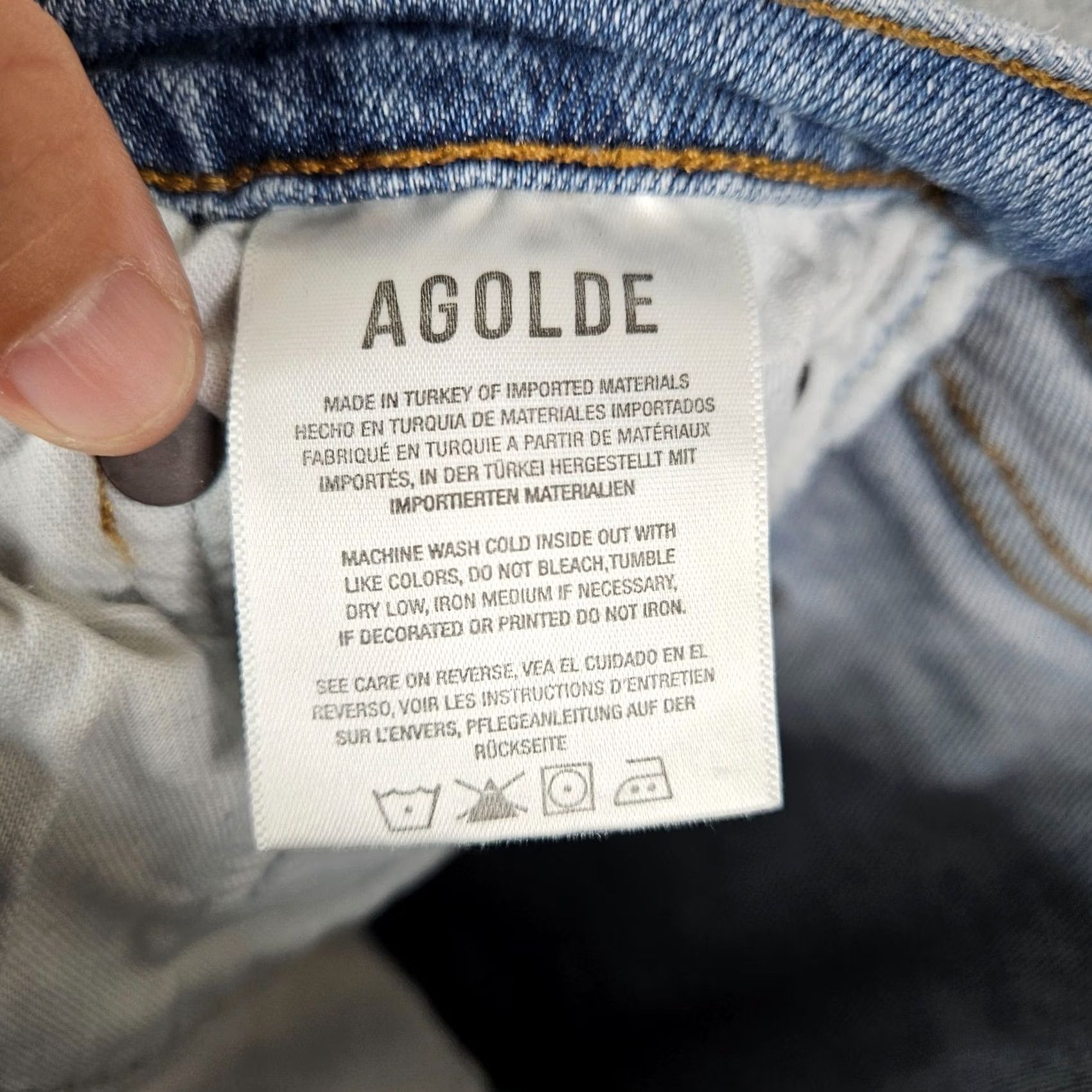 Agolde AGOLDE Jeans Straight 25 Women's Blue Light Wash 5-Pocket Denim Belted Crop Mid Rise Casual Everyday Regular Fit Size 42" / US 20 - 5 Thumbnail