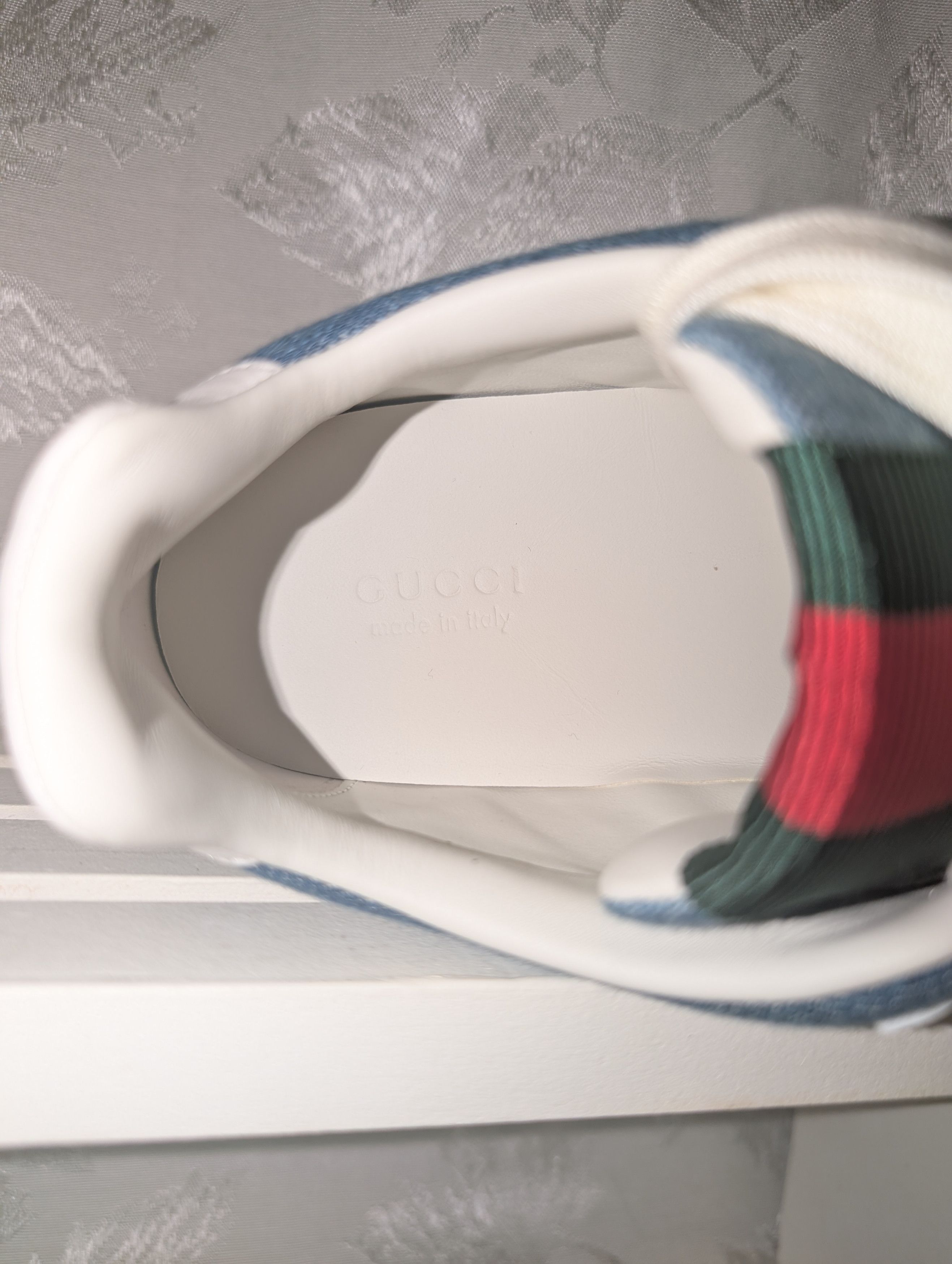 Gucci Womens Gucci Sneaker Re-Web Denim & Leather Size 39EU/8.5US Size US 8.5 / IT 38.5 - 6 Thumbnail