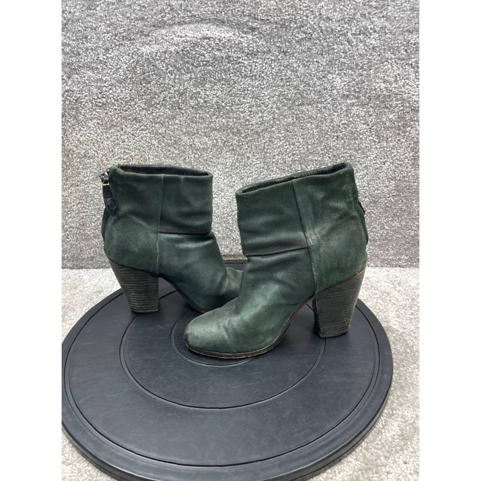 Rag & Bone Rag & bone Newbury Boots Womens 6 Us Green Leather Zip Block Heel Bootie Shoes Size US 6 / IT 36 - 7 Thumbnail