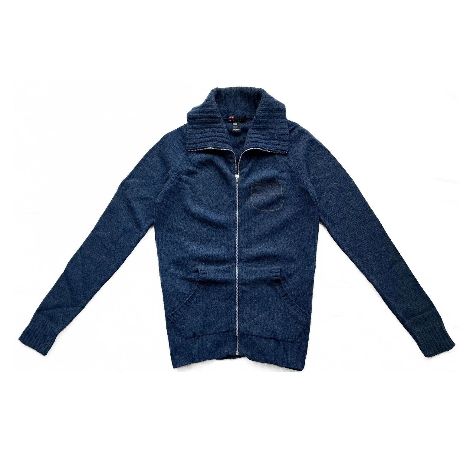 Diesel 90s Chunky High Neck Zip Up Sweater