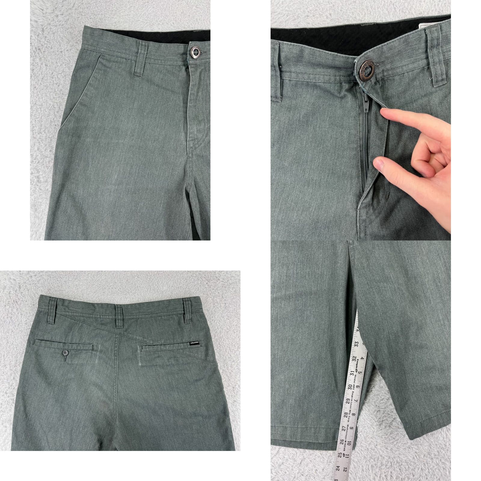 Volcom Volcom Shorts Mens 32 Gray Polyester Blend Skate Baseball Beach Chino Zip Fly Size US 32 / EU 48 - 8 Thumbnail