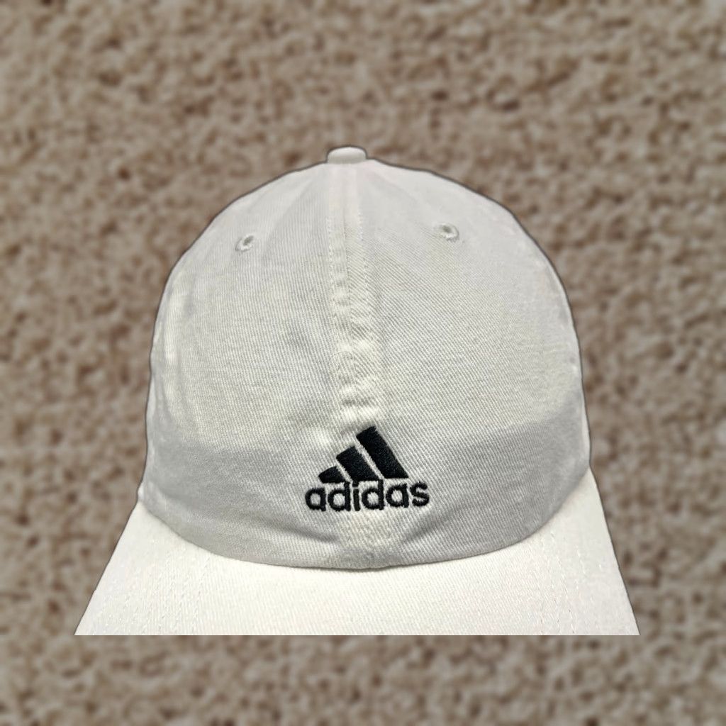 Adidas Adidas Hat Cap Strap Back Adult One Size White 100% Cotton Aeroready Twill Size ONE SIZE - 1 Thumbnail