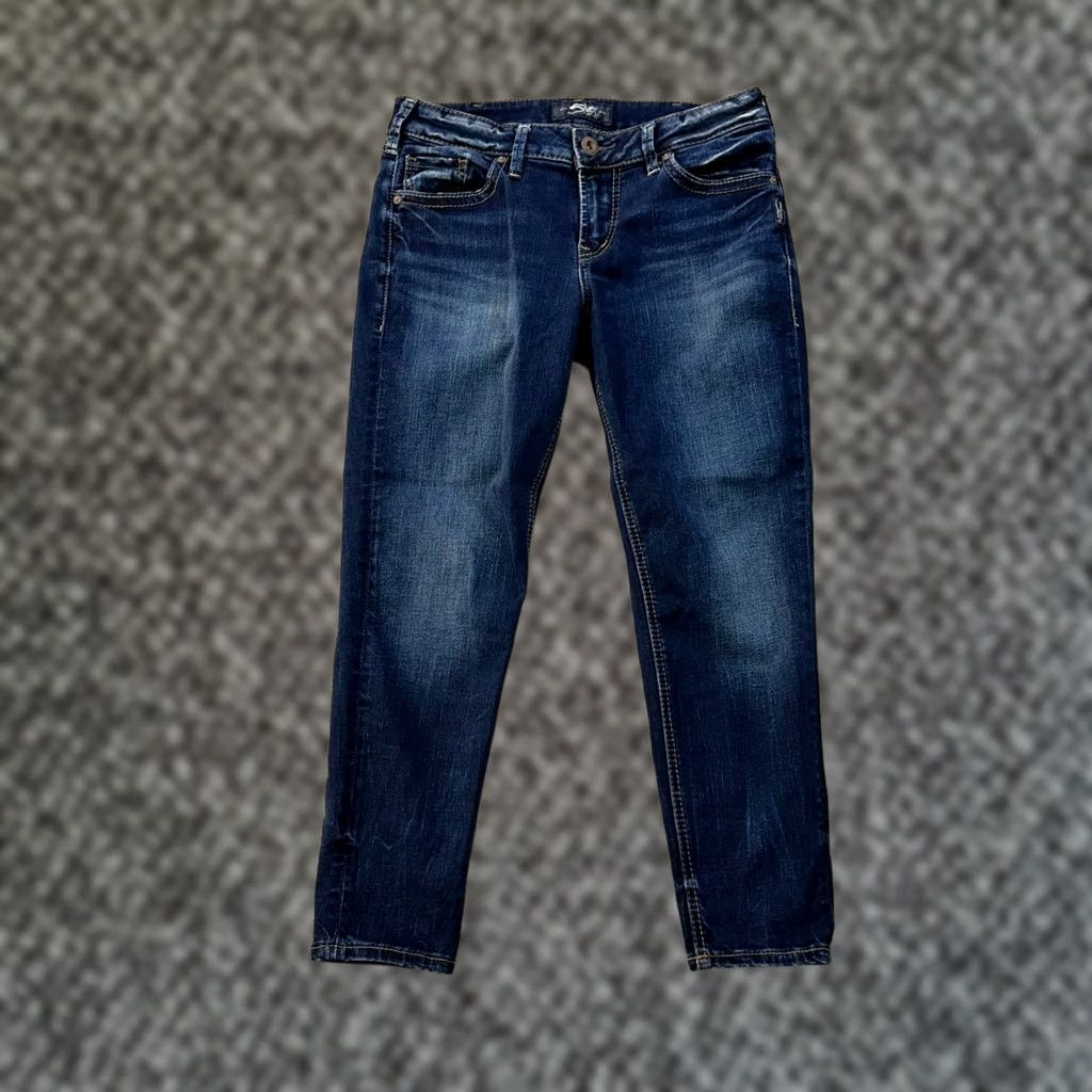 Silver Jeans Co. Silver Jeans Suki Skinny Jeans Women's 30x25 Blue Denim Stretch Slim 5-Pocket - Regular Size Type: Jeans Size 30" / US 8 / IT 44 - 1 Thumbnail