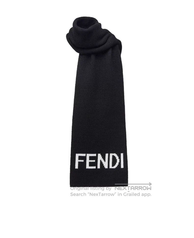 Fendi Fendi Black Woolen Scarf Size ONE SIZE - 4 Thumbnail