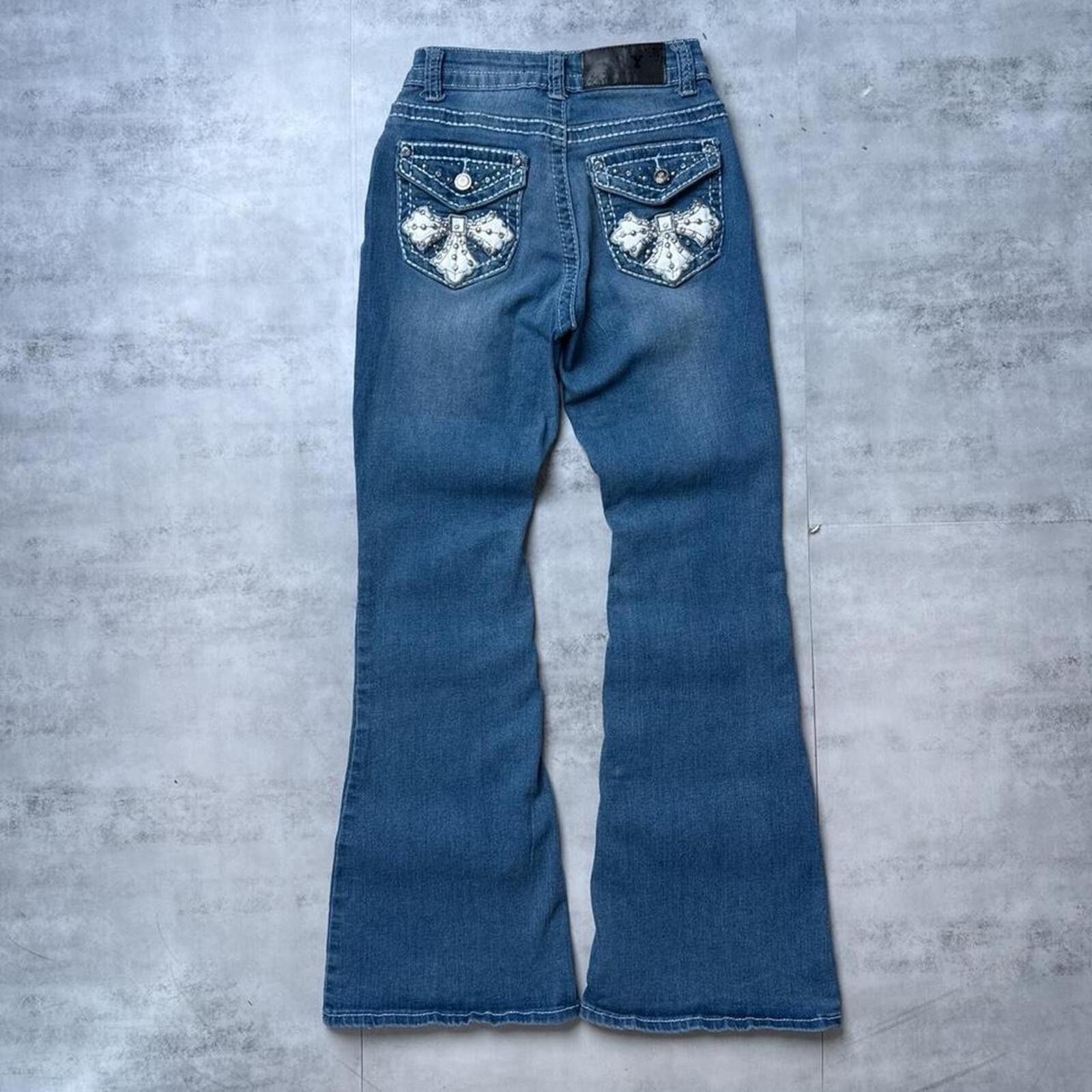Other Y2K Sky Flared Denim 00s Baggy Jeans Size 26" / US 2 / IT 38 - 1 Thumbnail