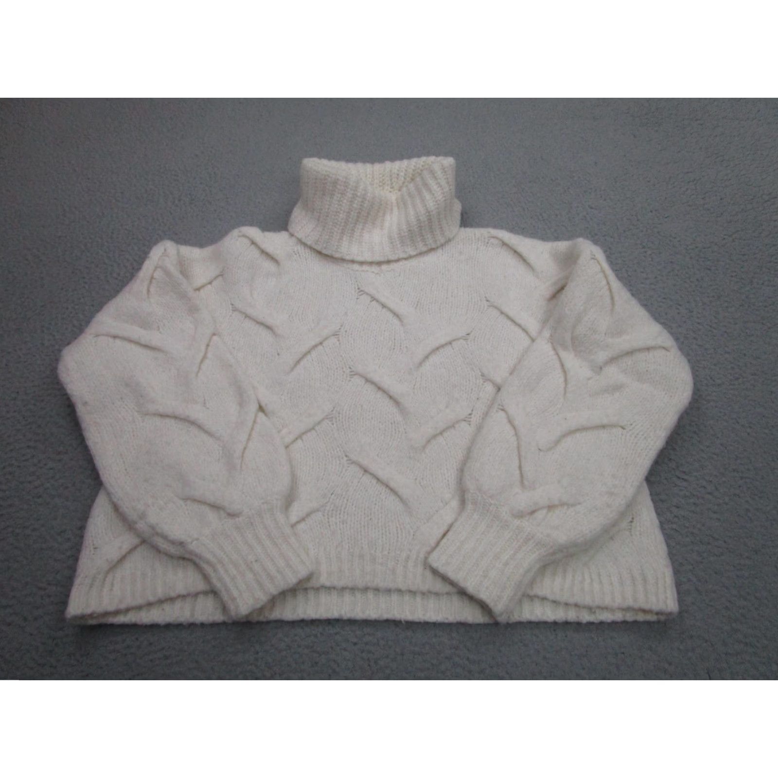 Madewell Madewell Sweater Womens Small White Turtleneck Chunky Cable Knit Pullover Size S / US 4 / IT 40 - 2 Thumbnail
