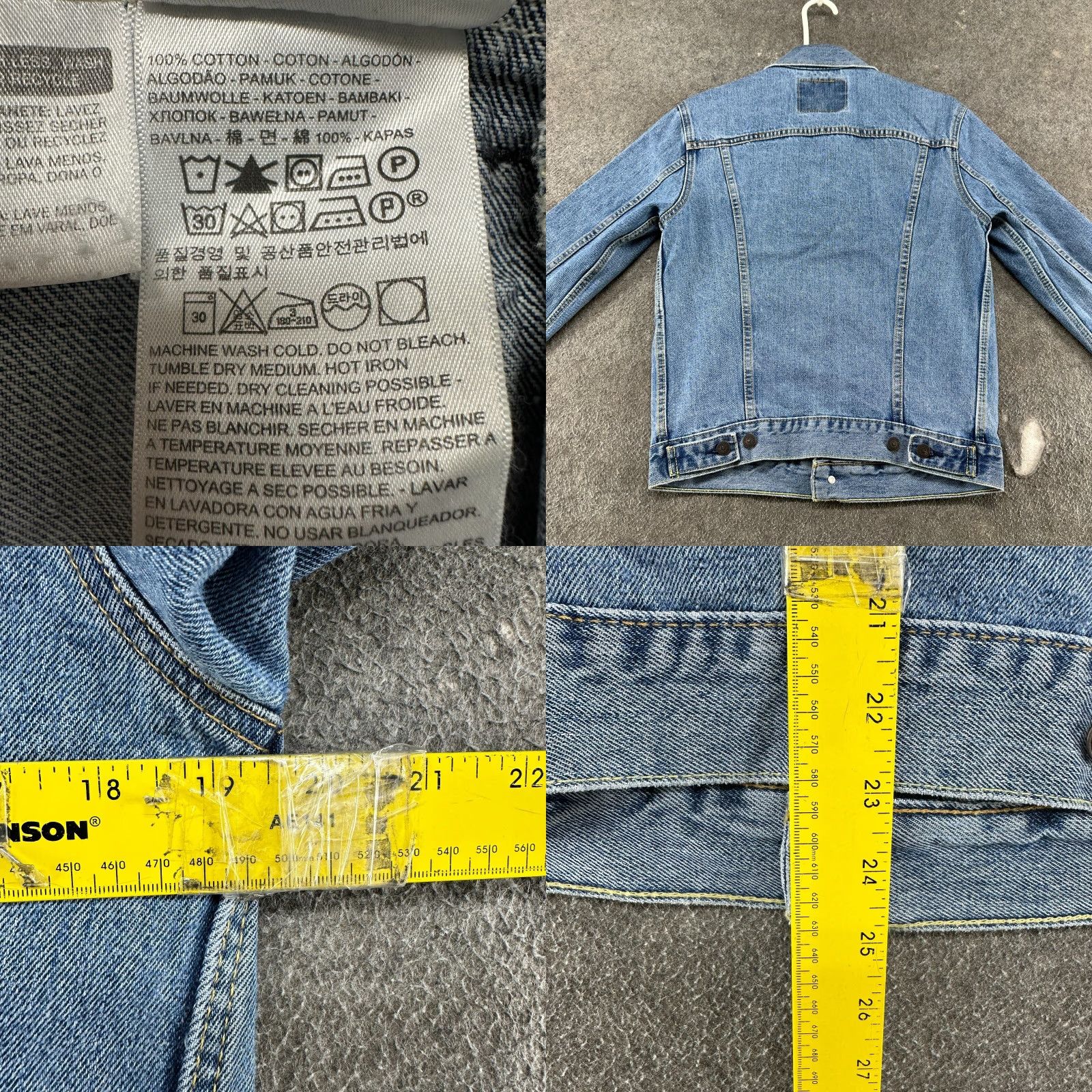 Levi's VINTAGE Levi's Jacket Mens Small Blue Denim Trucker Jean Cotton Light Wash Biker Retro 90s Mens Size US 29 - 8 Thumbnail