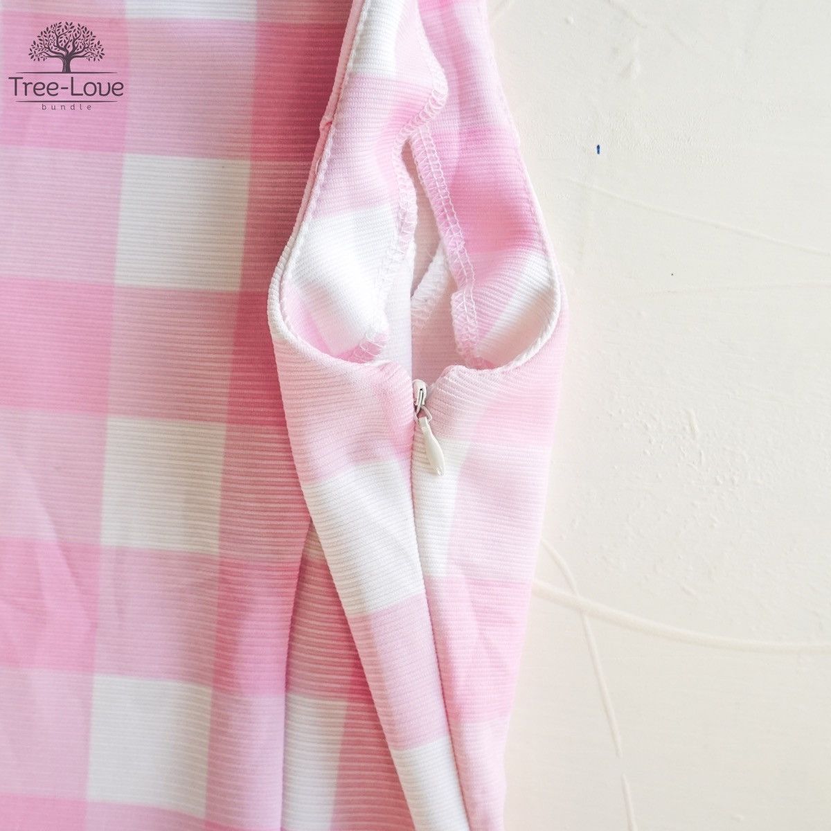 Macbeth [S] MACBETH pink checkered slim cut mini dress Size S / US 4 / IT 40 - 4 Thumbnail