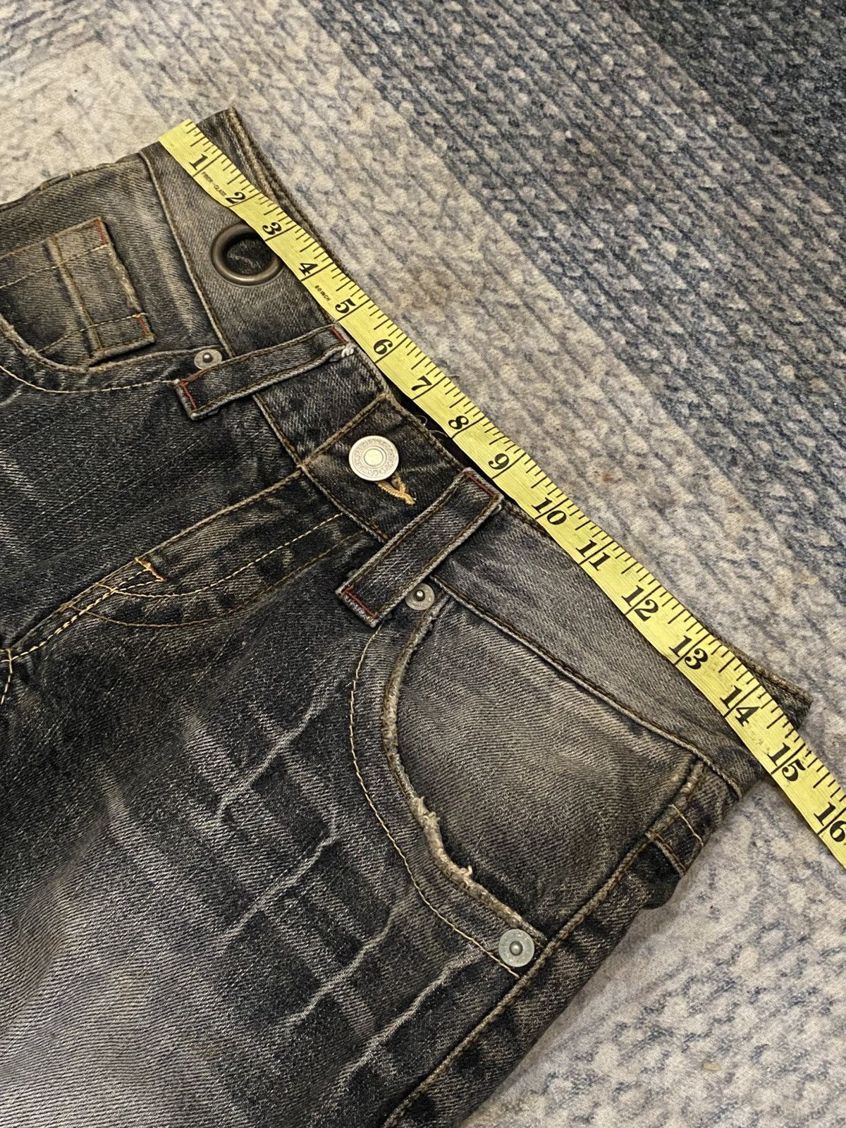 Hysteric Glamour × If Six Was Nine × Vanquish Vanquish Destroyed Distressed Washed Black Ring Jean Size 28" / US 6 / IT 42 - 14 Thumbnail