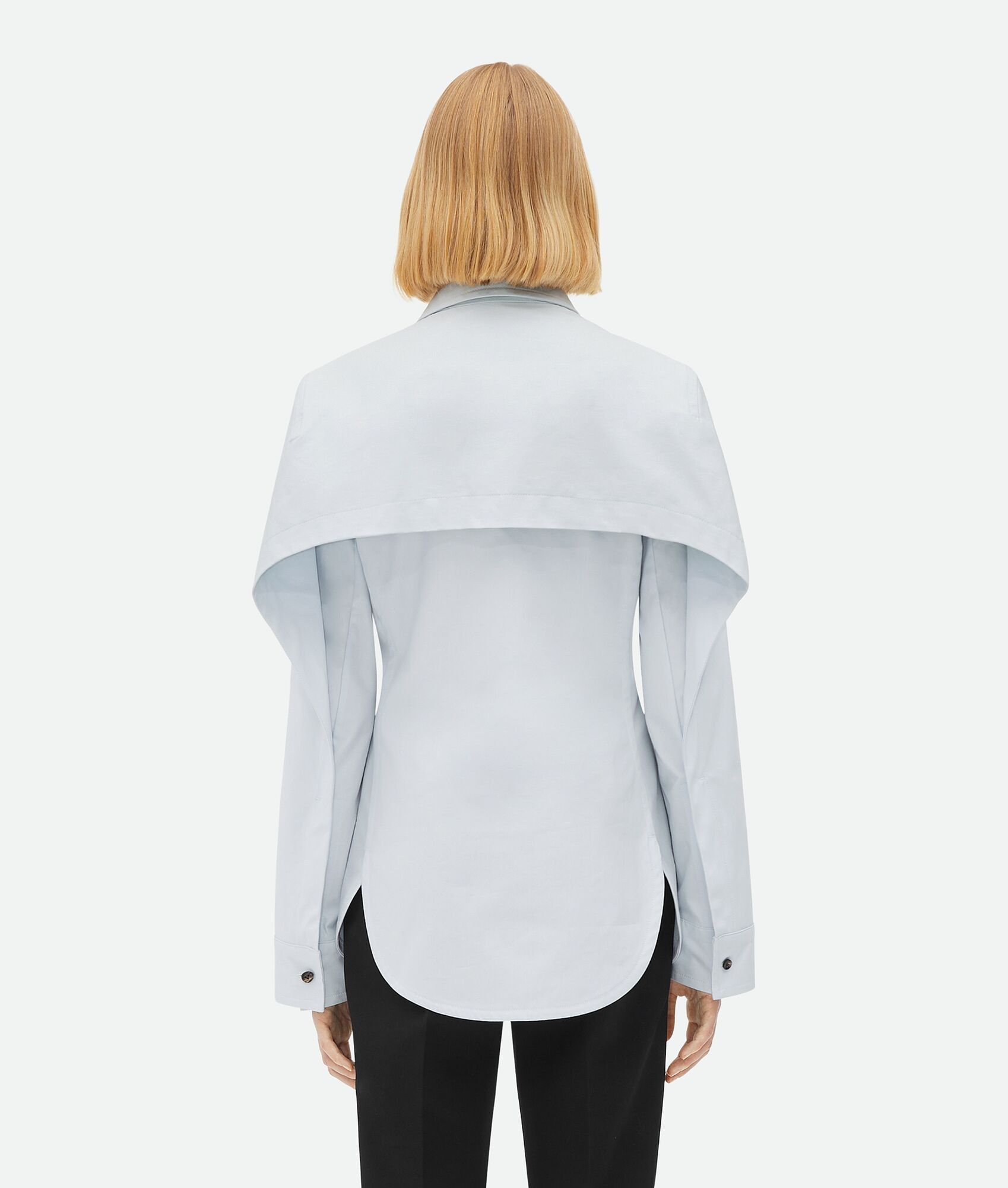 Bottega Veneta o1bcso1str0225 Cotton Shirt With Storm Flap in Morning Mist Size S / US 4 / IT 40 - 3 Thumbnail