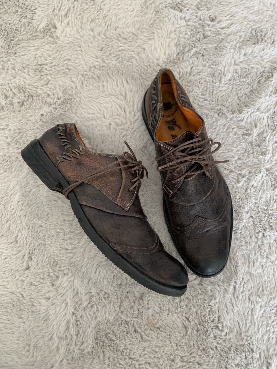 Dries Van Noten Rare🔥 Dries Van Noten Vero Cuoio Frankenstein Leather Shoes Size US 9.5 / EU 42-43 - 1 Thumbnail