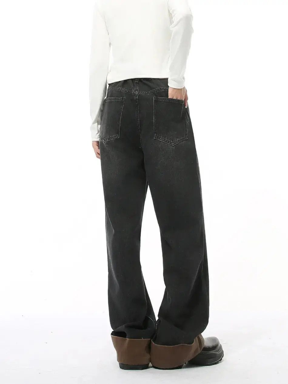 Japanese Brand Retro loose straight leg spliced jeans Size US 30 / EU 46 - 6 Thumbnail