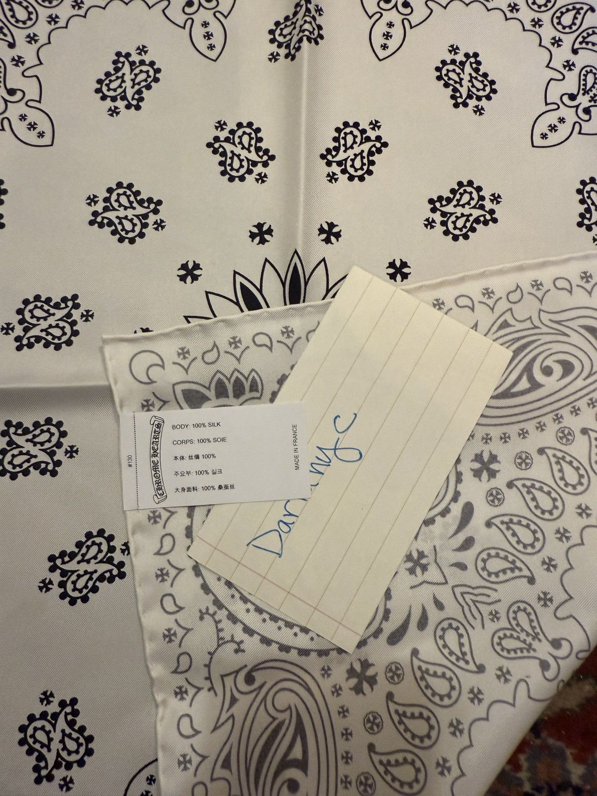 Chrome Hearts white silk bandanna Size ONE SIZE - 5 Thumbnail
