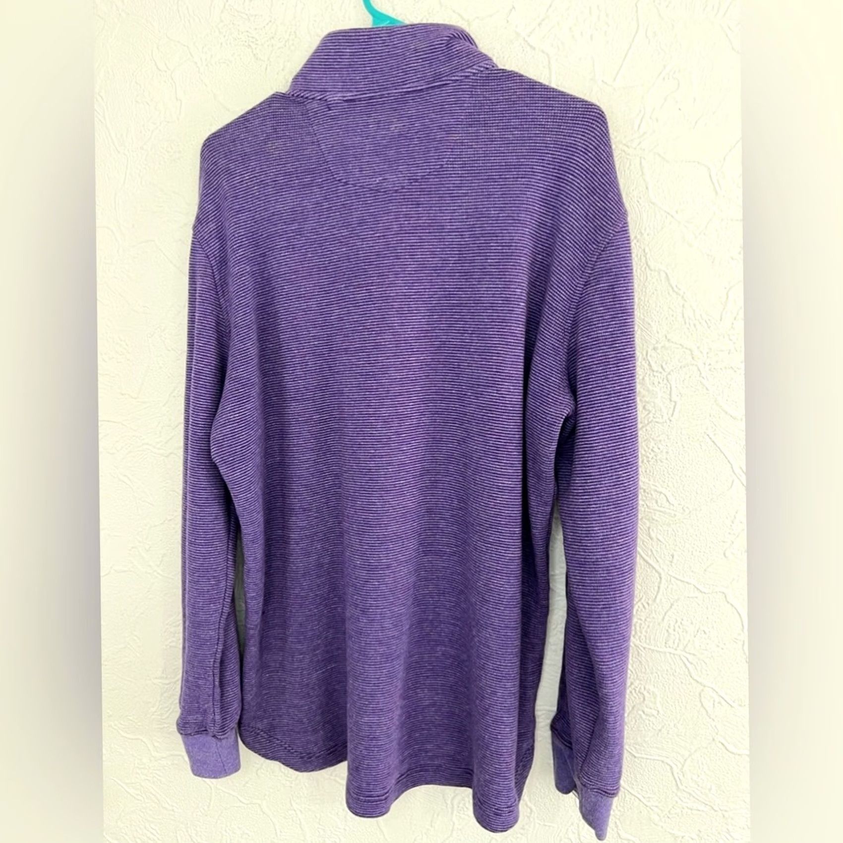 Robert Graham Robert Graham Classic Fit purple 1/4 zip mock cotton sweater pullover XL Mens Henley Shirt Size US XL / EU 56 / 4 - 2 Thumbnail