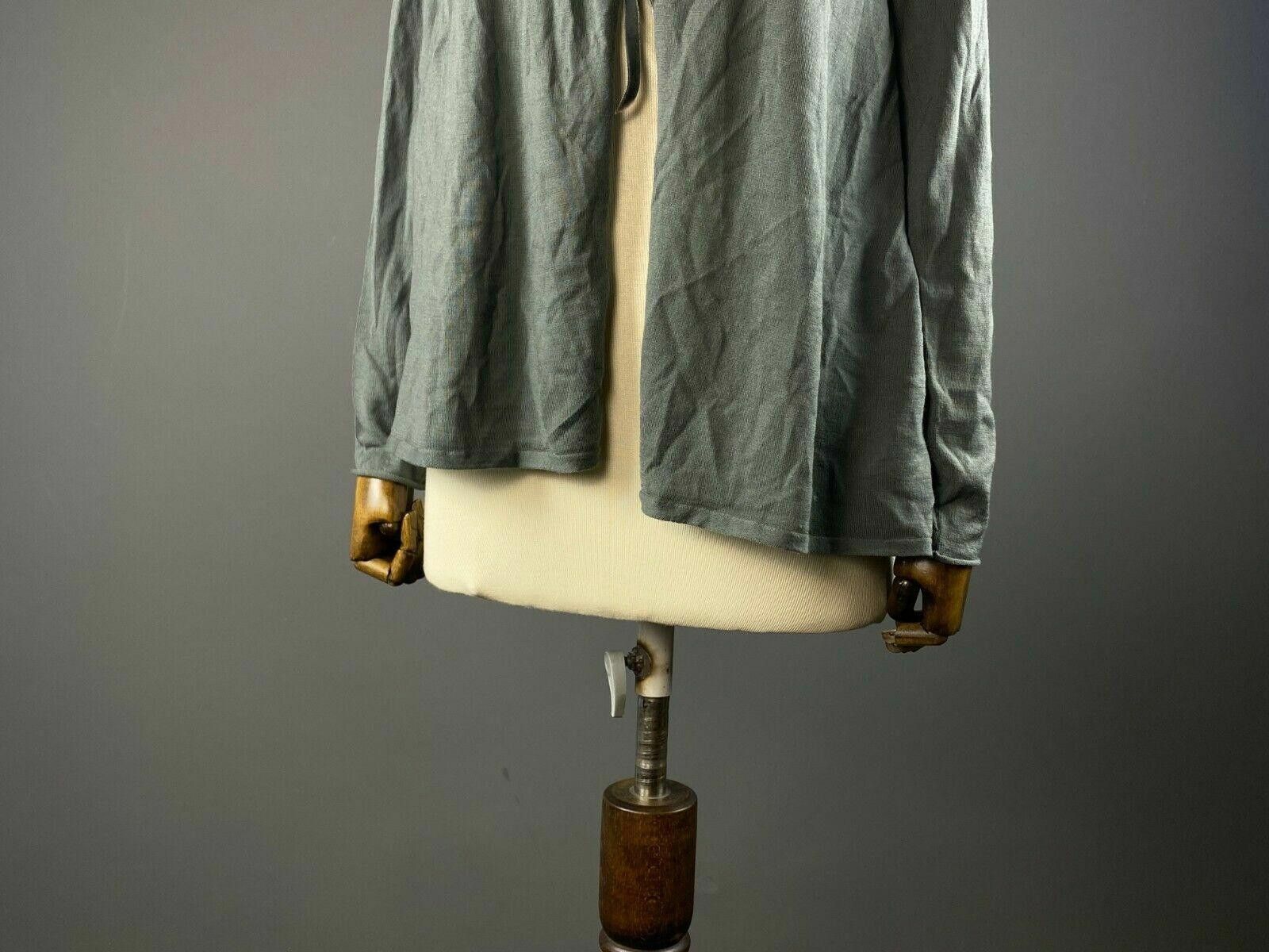 Designer Hemisphere Grey 100% Merino Wool Cardigan Sweater Size 36 Size M / US 6-8 / IT 42-44 - 3 Thumbnail