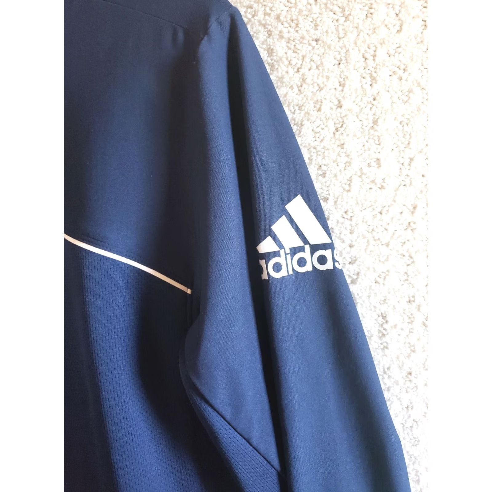 Adidas ADIDAS Men's M Blue 1/4 Zip Jacket Sweater NWOT! Size US M / EU 48-50 / 2 - 4 Thumbnail