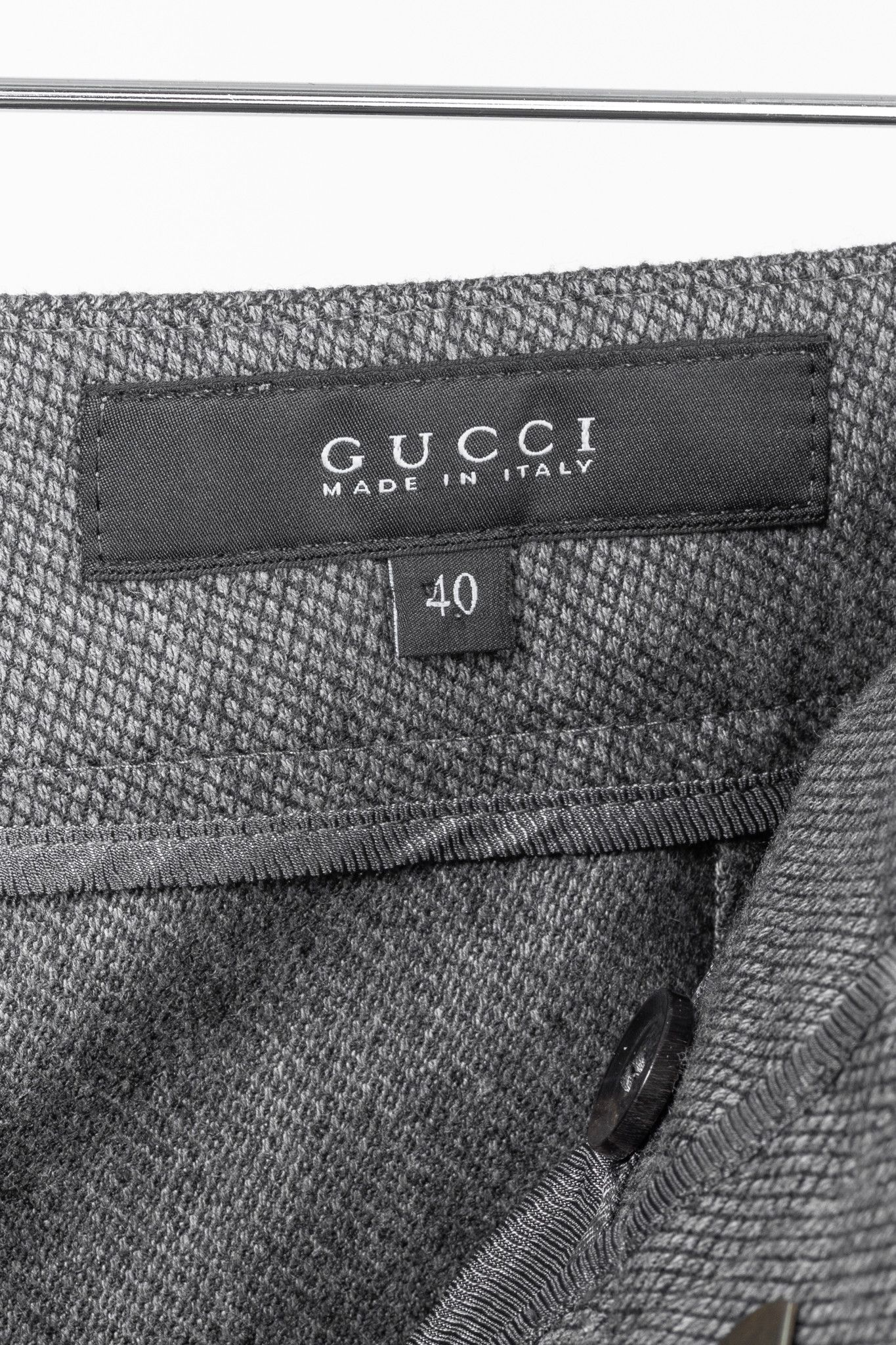 Gucci Gucci Grey Stretch-Wool Micro-Diamond Studded Trousers Size 27" / US 4 / IT 40 - 10 Thumbnail