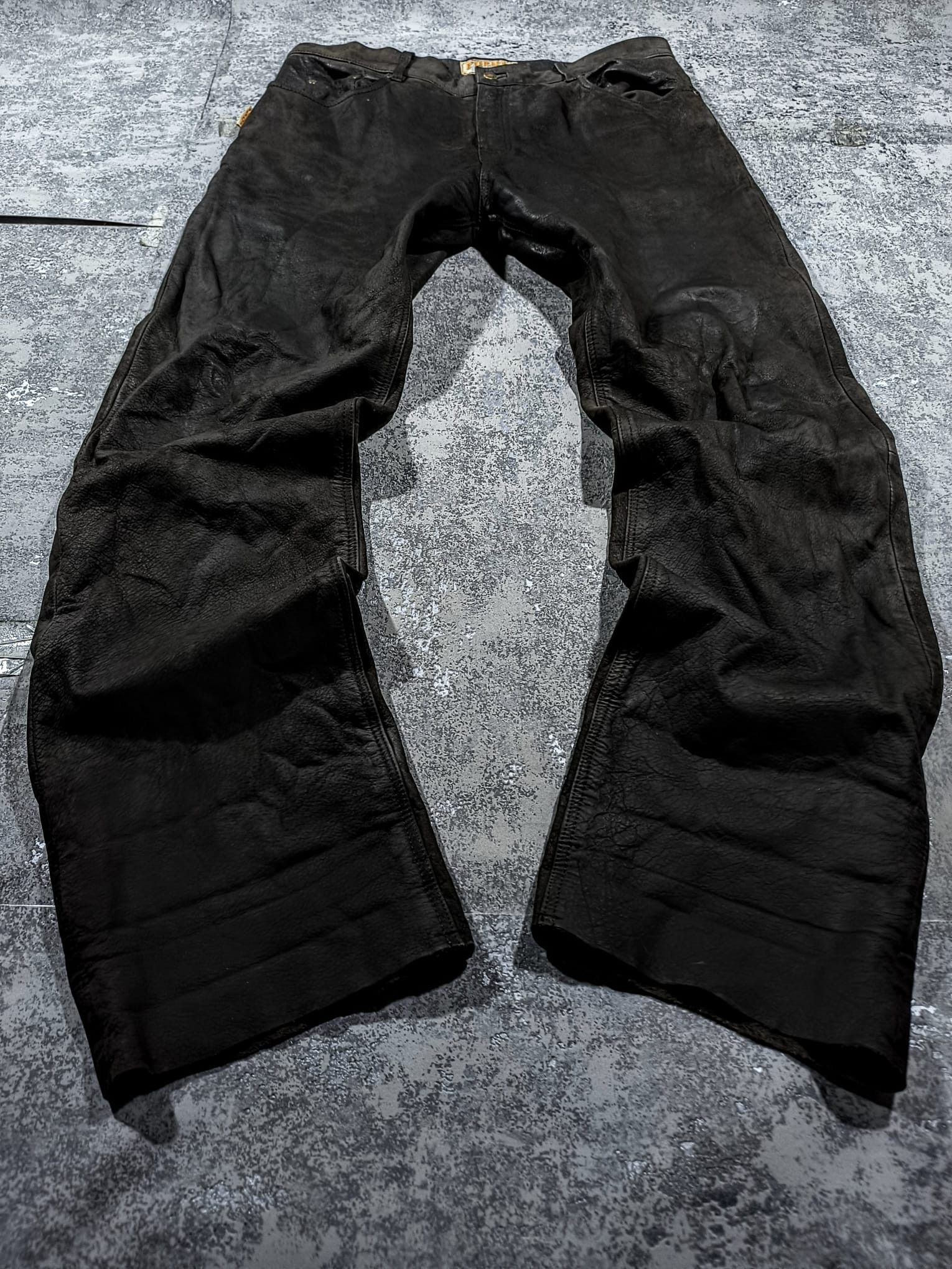 Genuine Leather dark brown western leather 90s pants chrome hearts Size US 38 / EU 54 - 1 Thumbnail