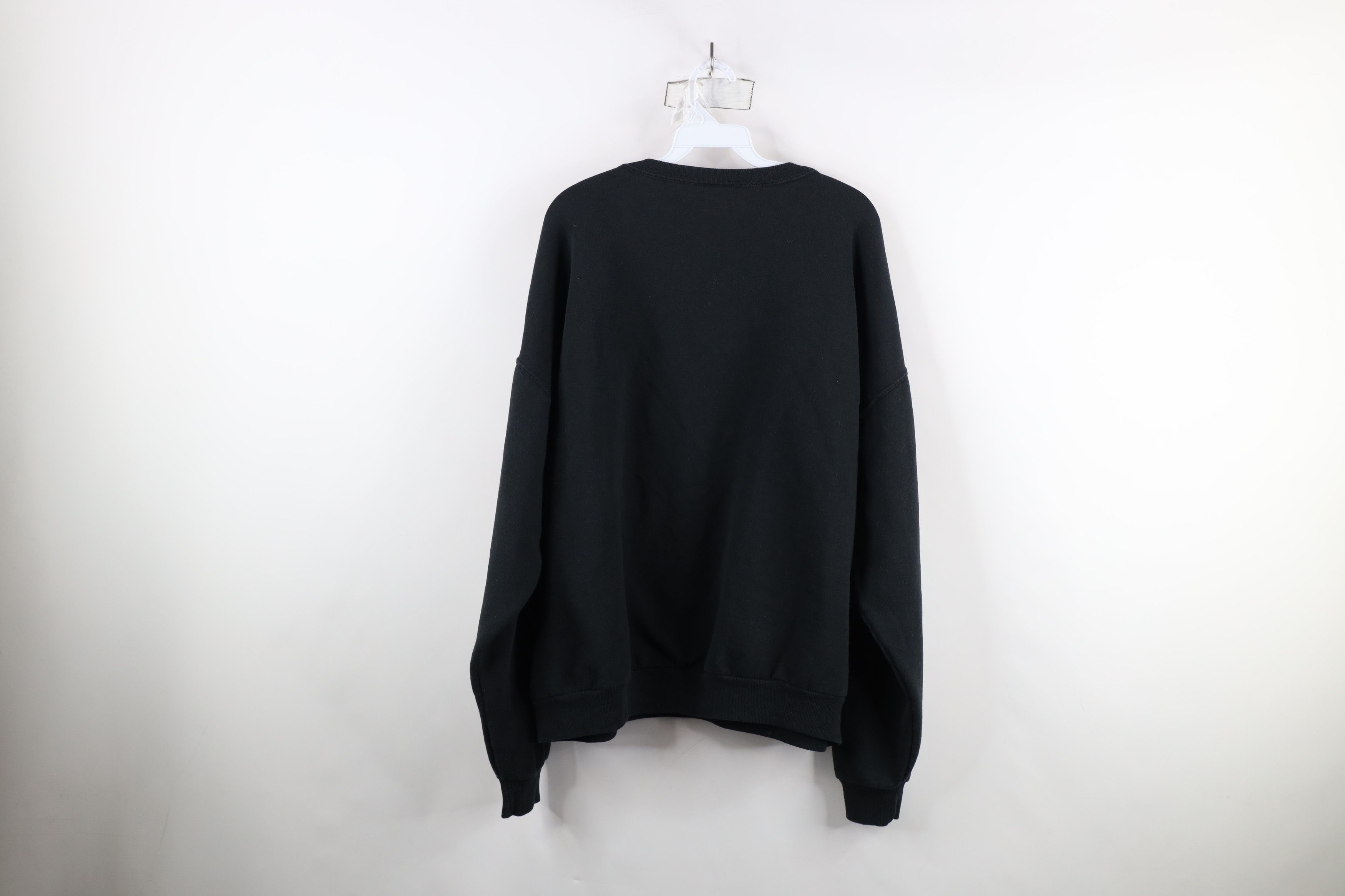 Vintage Vintage 90s Streetwear Faded Blank Crewneck Sweatshirt Black Size US XXL / EU 58 / 5 - 8 Thumbnail