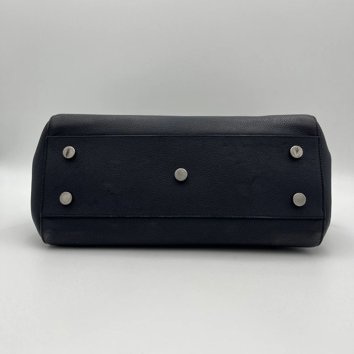 Yves Saint Laurent YSL Navy Blue Leather Rive Gauche Cabas Small Tote Size ONE SIZE - 4 Thumbnail