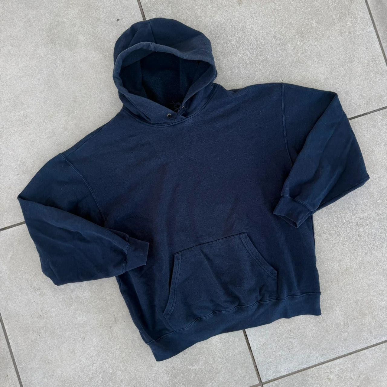 Vintage Fruit of the loom fotl blank hoodie navy vintage 90s Size US L / EU 52-54 / 3 - 2 Thumbnail