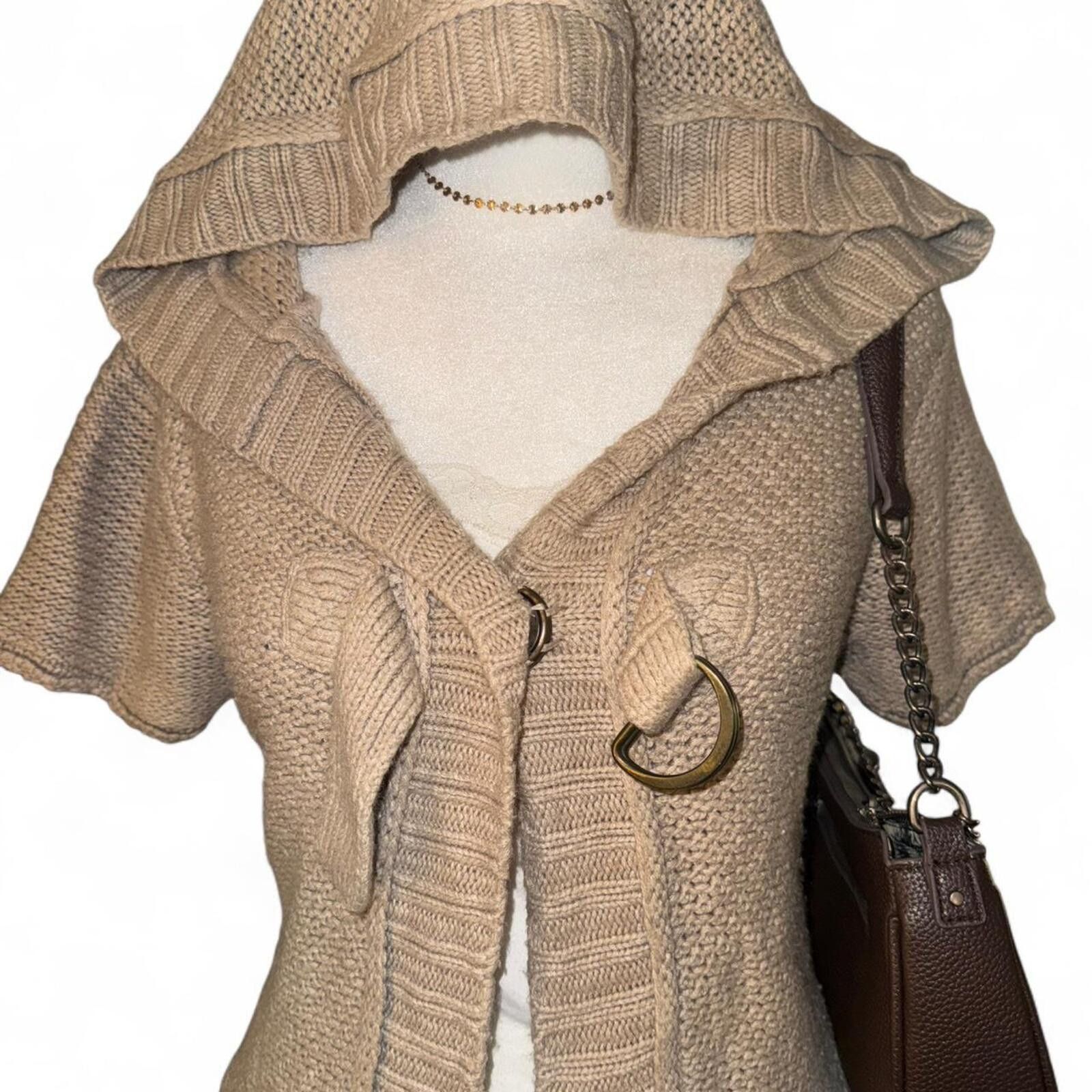 Other Vintage Y2K Tan Maurice’s Knit Cardigan Size M / US 6-8 / IT 42-44 - 3 Thumbnail