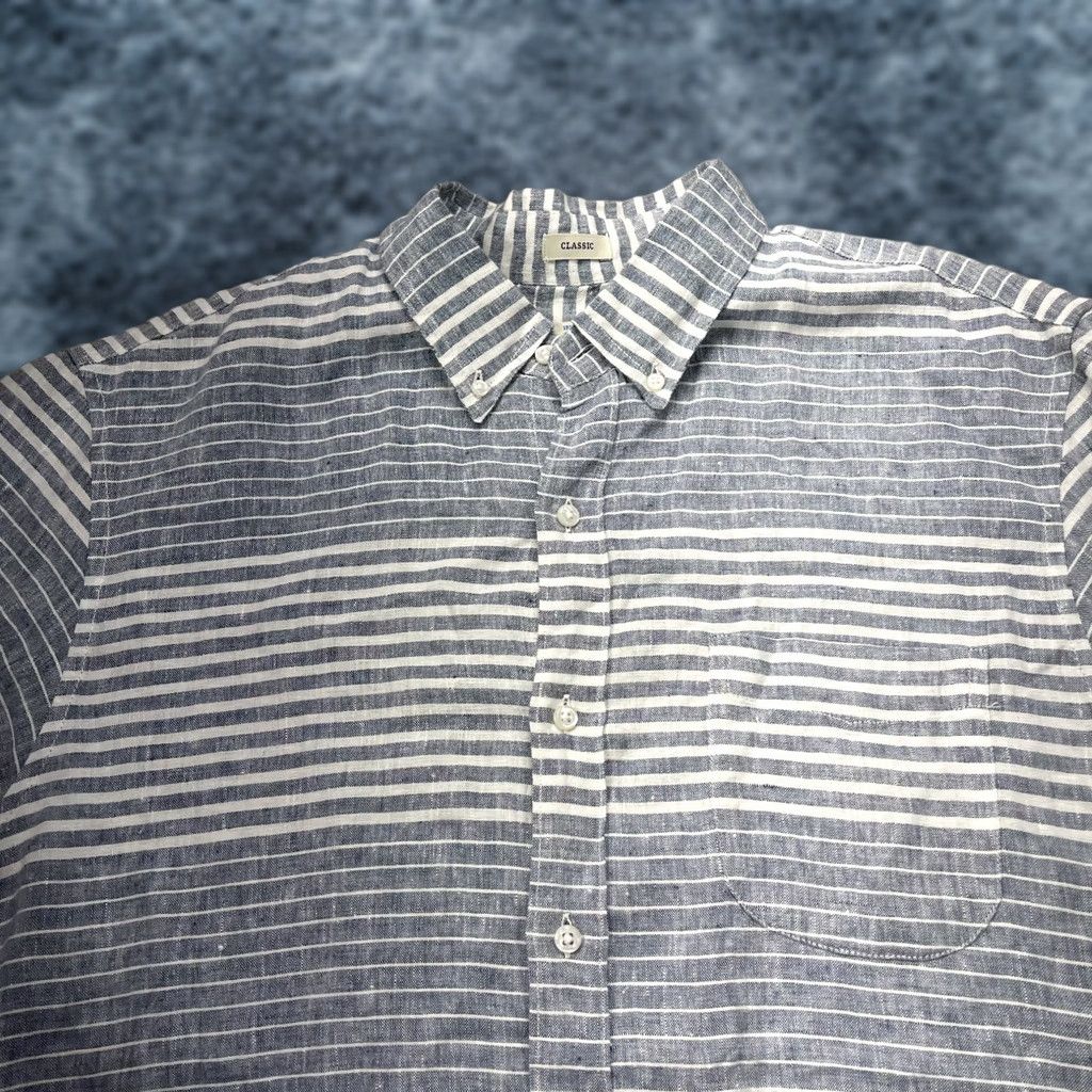 J.Crew J.CREW Shirt Mens L Blue Linen Button-Up Casual Beach Classic Camp 90s Theme Mens Size US L / EU 52-54 / 3 - 1 Thumbnail