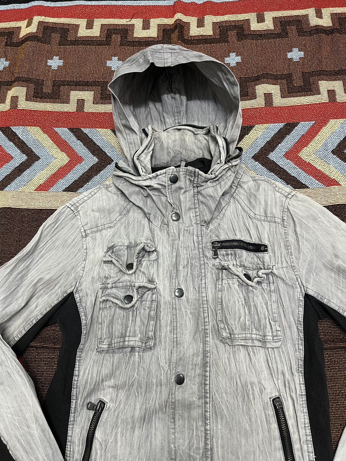 Japanese Brand 💀Y2k Semantic Design faded Jacket 💀 Size US S / EU 44-46 / 1 - 4 Thumbnail