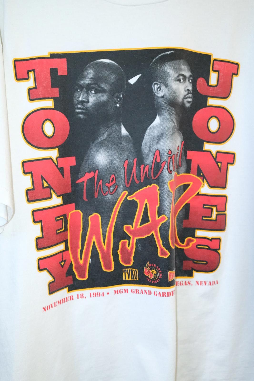 Vintage 94' KO Wear The Uncivil War Toney Vs Jones T-Shirt Size ONE SIZE - 3 Thumbnail