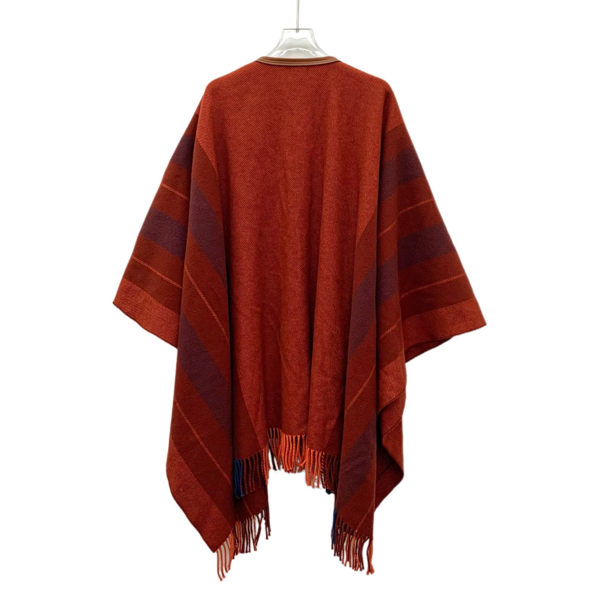 Hermes KW0196 Hermes Red Tassel Cashmere Cape Shawl Size M / US 6-8 / IT 42-44 - 2 Thumbnail