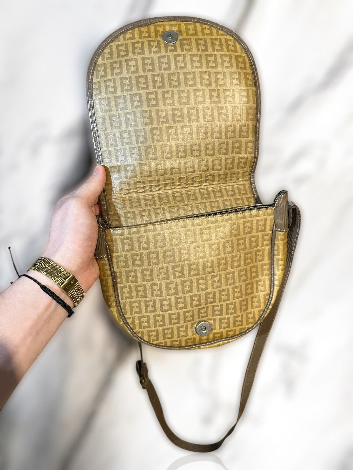 Fendi Vintage Fendi Zucca Monogram Shoulder Bag Size ONE SIZE - 3 Thumbnail
