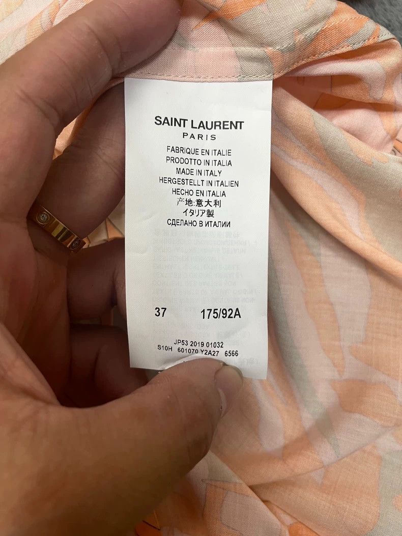 Yves Saint Laurent SAINT LAURENT size 37 Orange Print Shirt Short Sleeves for Size US M / EU 48-50 / 2 - 4 Thumbnail