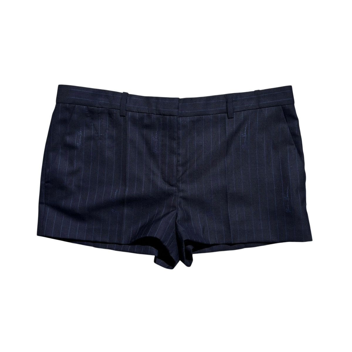 Versace Tonal pinstripe tailored shorts Size 32" / US 10 / IT 46 - 1 Thumbnail