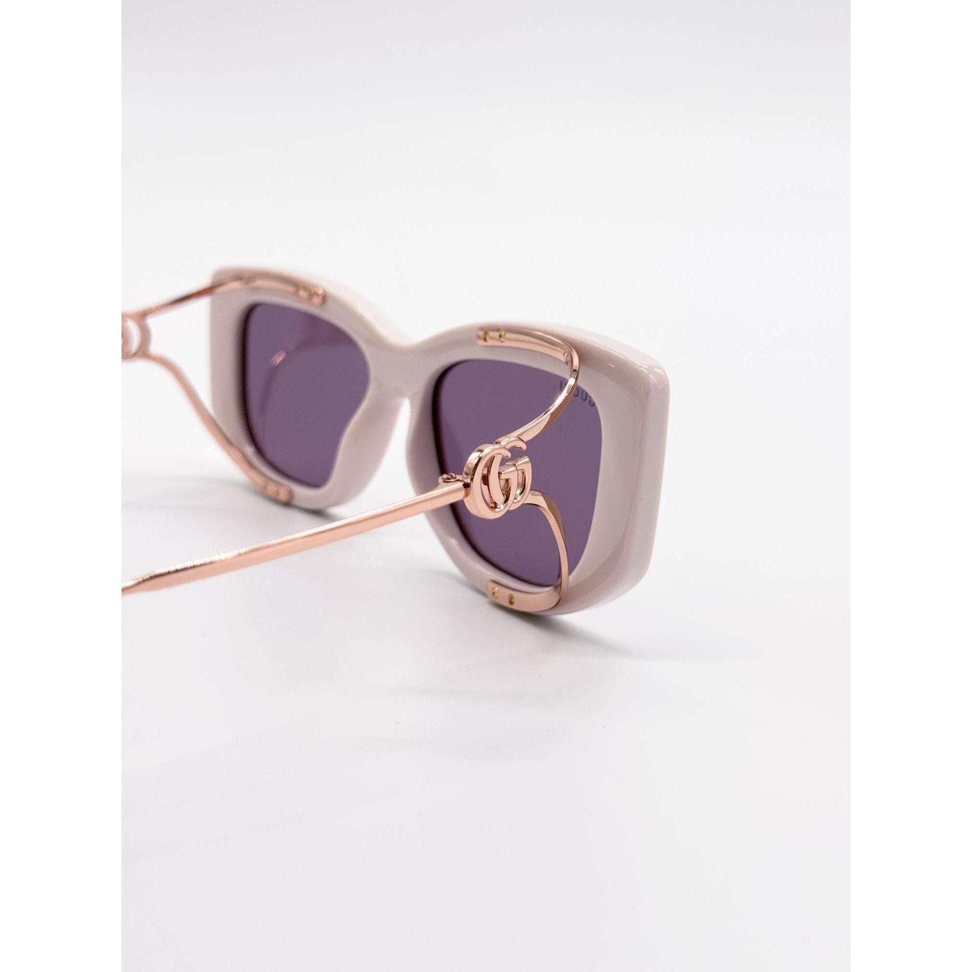 Gucci NEW GUCCI SUNGLASSES GG1566S 003 WHITE/GOLD WOMEN Size ONE SIZE - 6 Thumbnail