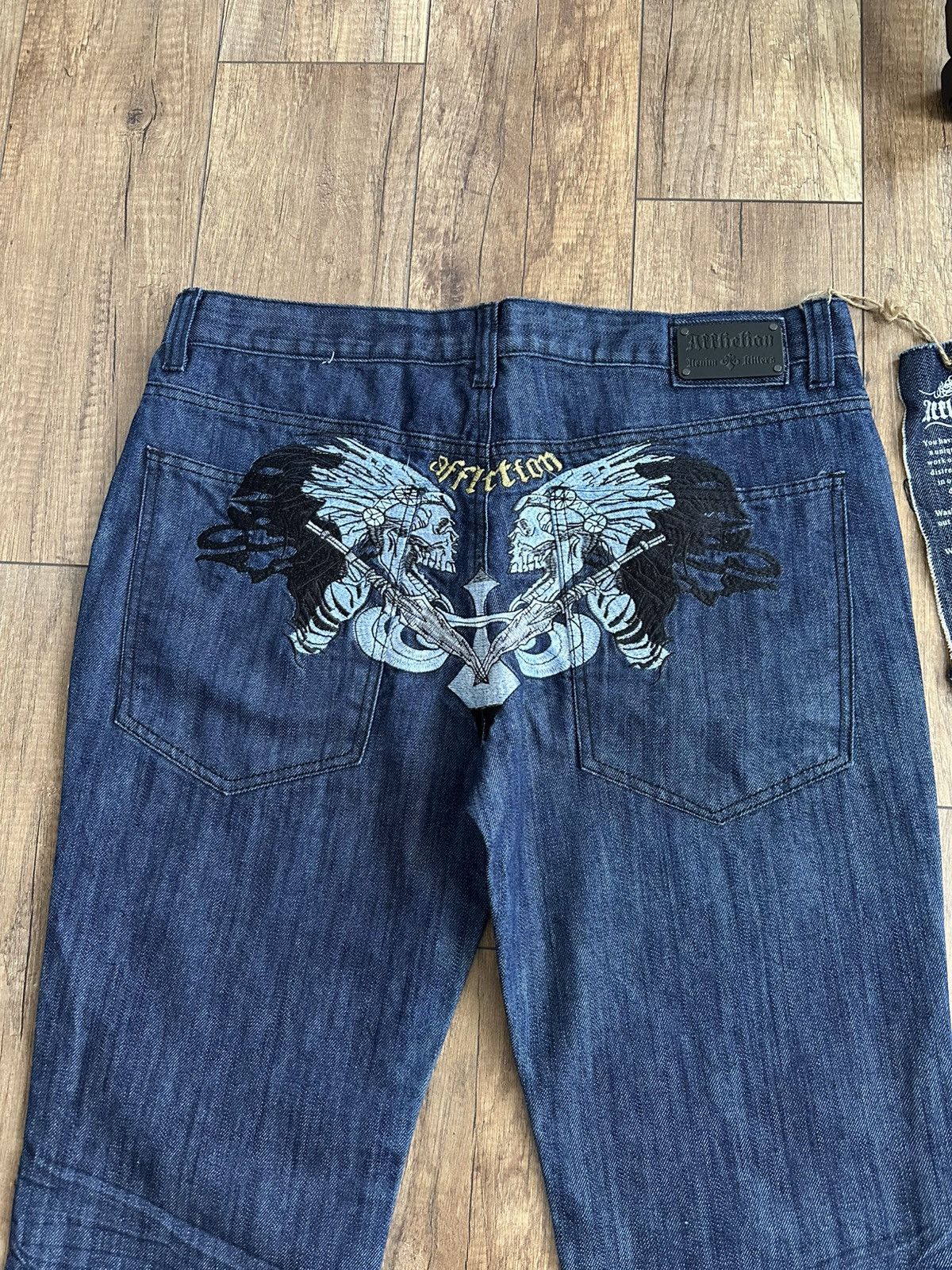 Affliction Affliction NEW Vintage Y2K Jeans Pants Embroidered Logo Size US 38 / EU 54 - 3 Thumbnail