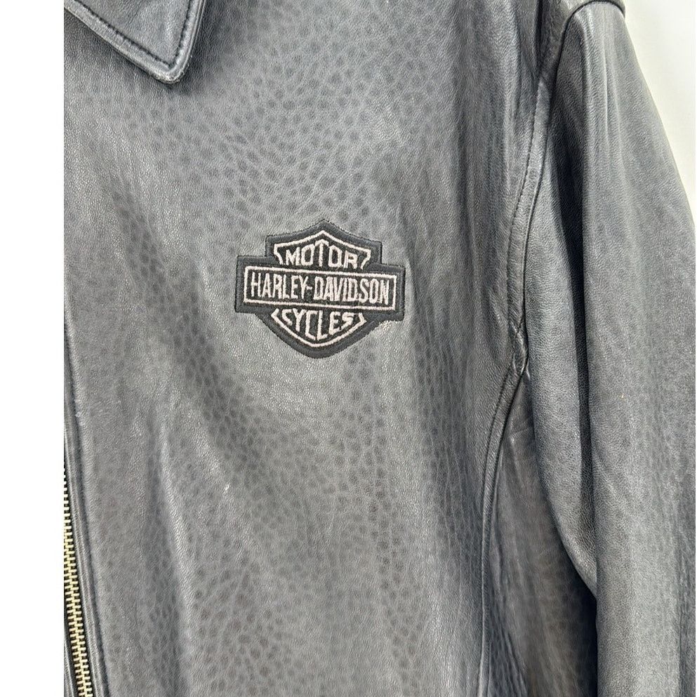 Harley Davidson Harley Davidson Embroidered Leather Fleece moto jacket sz M Size US M / EU 48-50 / 2 - 4 Thumbnail