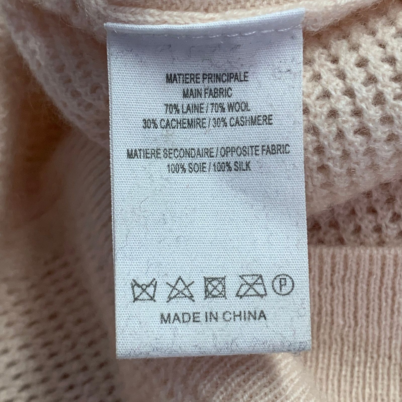 Vanessa Bruno VANESSA BRUNO Light Pink Wool Cashmere Mesh Knit Pullover Size S / US 4 / IT 40 - 6 Thumbnail